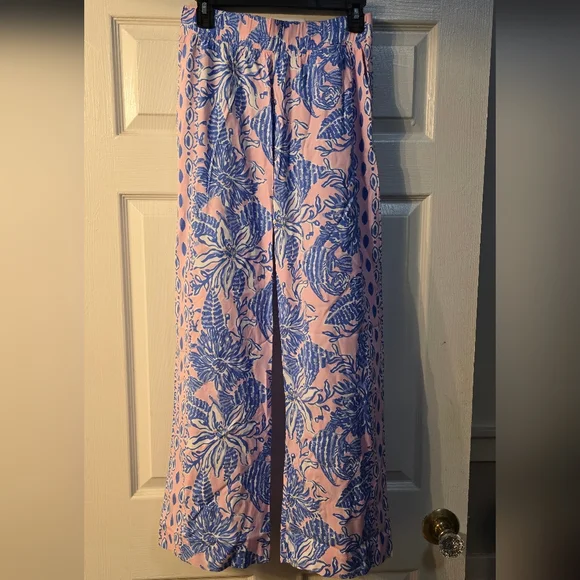 Lilly Pulitzer Bal Harbour Stretch Palazzo Pants – Conch Shell Pink - Picture 1 of 5